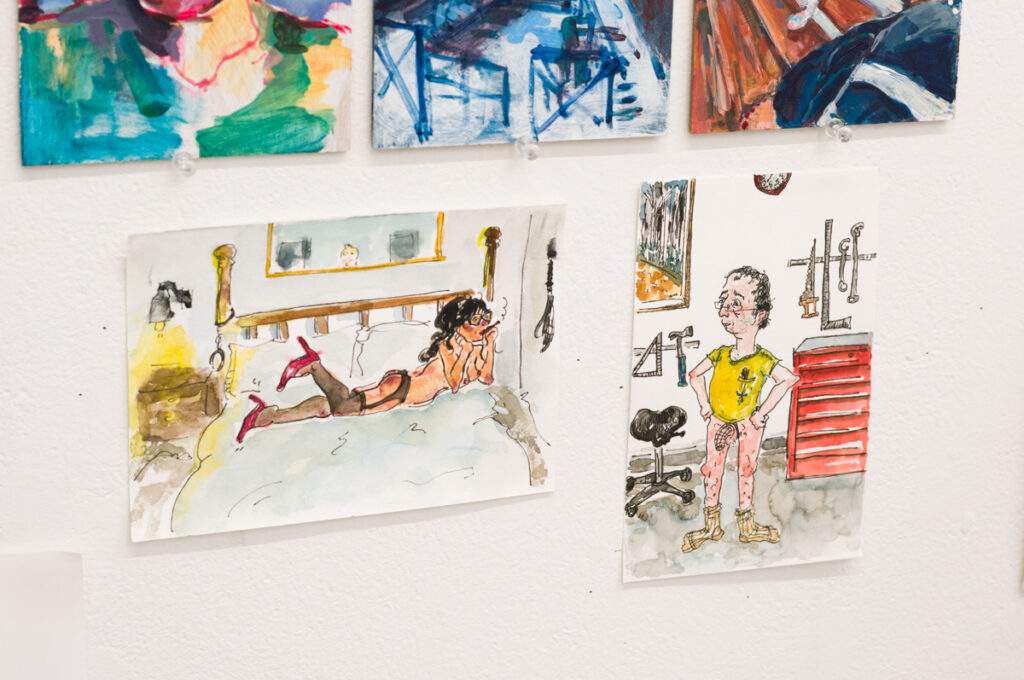 Photograph of the OCAD studio of Toronto artist Sam Stott.