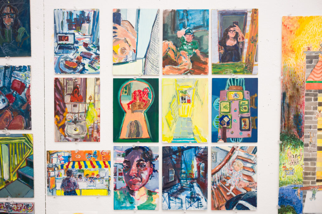 Photograph of the OCAD studio of Toronto artist Sam Stott.