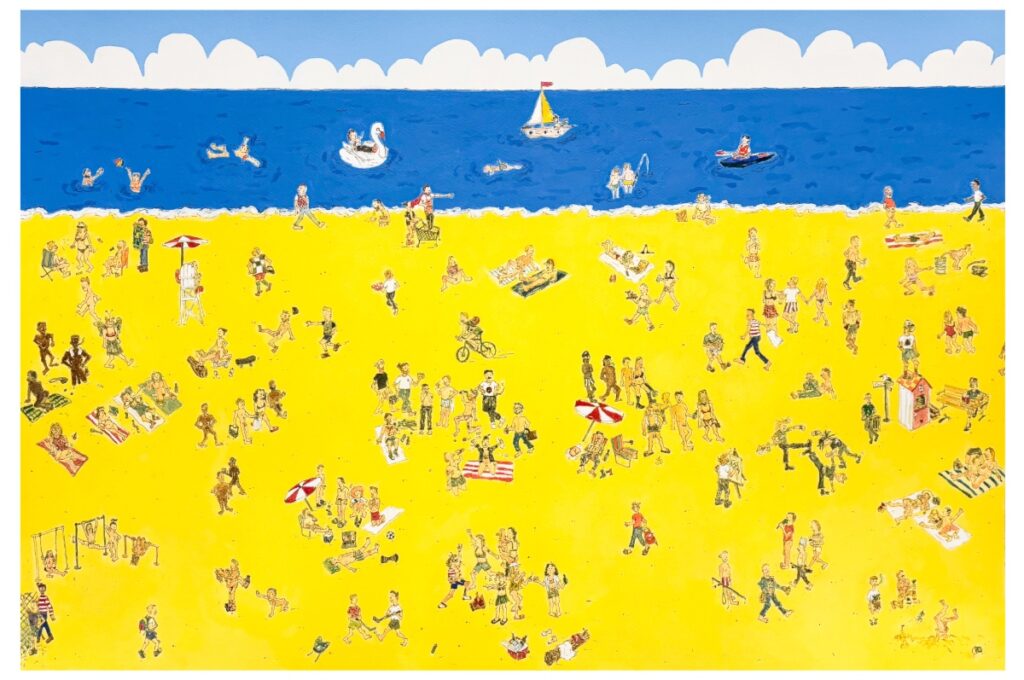 Painting of a beach scene by Toronto artist Sam Stott.